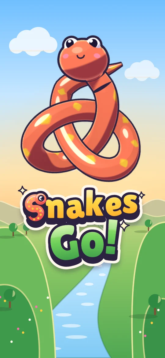 Snakes Go! title screen on a phone